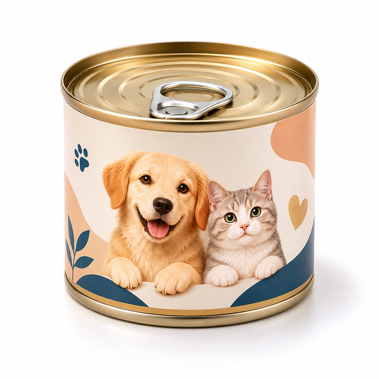 零售包装的狗食或猫食罐头